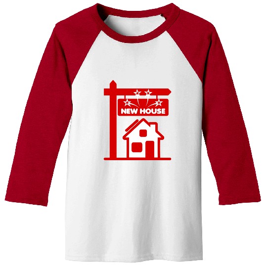 Red logo signboard new house " Baseball Tees