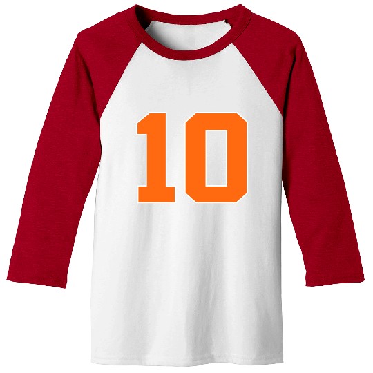 Number 10 Sports Orange Baseball Tees