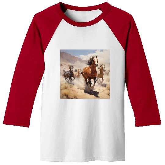 wild horses running in the desert Baseball Tees