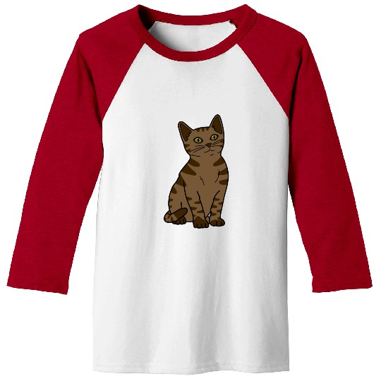 Brown Tabby Cat Baseball Tees