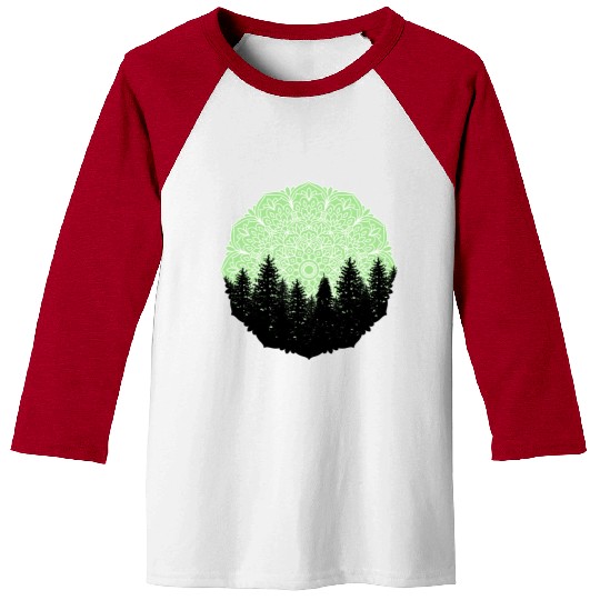 Green Forest Mandala Pacific Northwest Baseball Tees