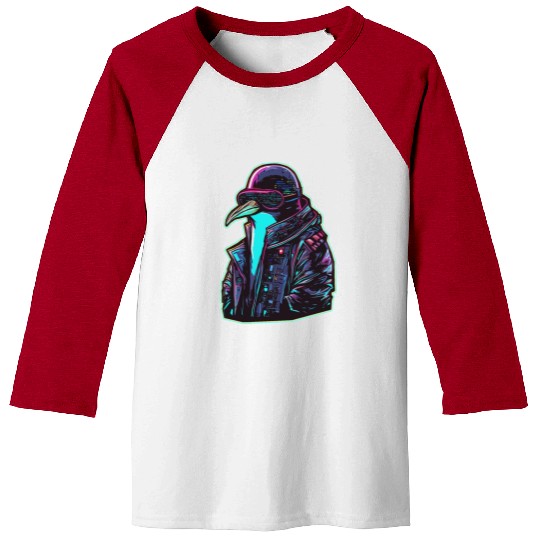 Cyberpunk Penguin Baseball Tees