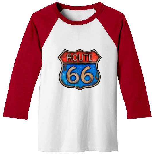 Route 66 vintage sign - Rusty metal Baseball Tees