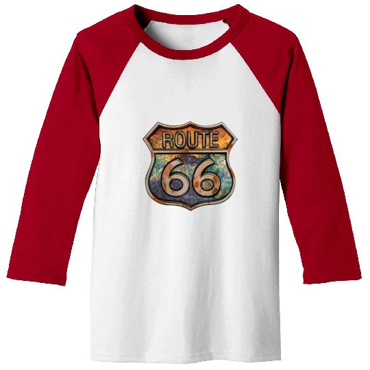 Route 66 vintage sign - Dingy metal sign 2 Baseball Tees