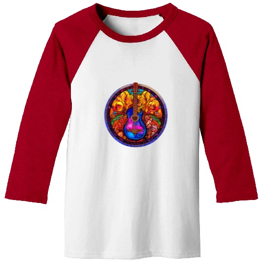 I love Guitar and Stained Glass Art - Funny and Un Baseball Tees