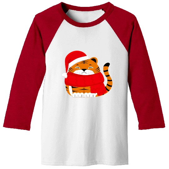 Cute Winter Tiger Cub Baseball Tees