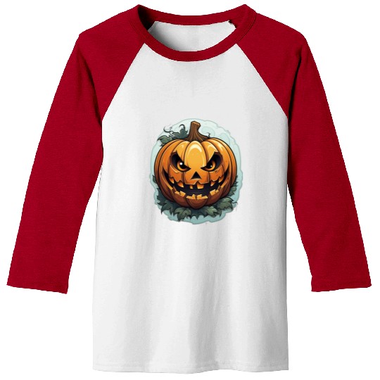 Scary Pumpkin Face I Spooky Halloween Baseball Tees
