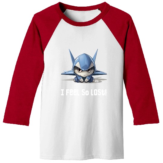 Little Lost Cute F35 Fighter Plane Illustration Baseball Tees