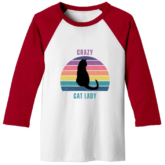 crazy cat lady Baseball Tees