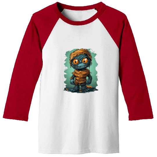 Halloween Spooky Cartoon Mummy Baseball Tees