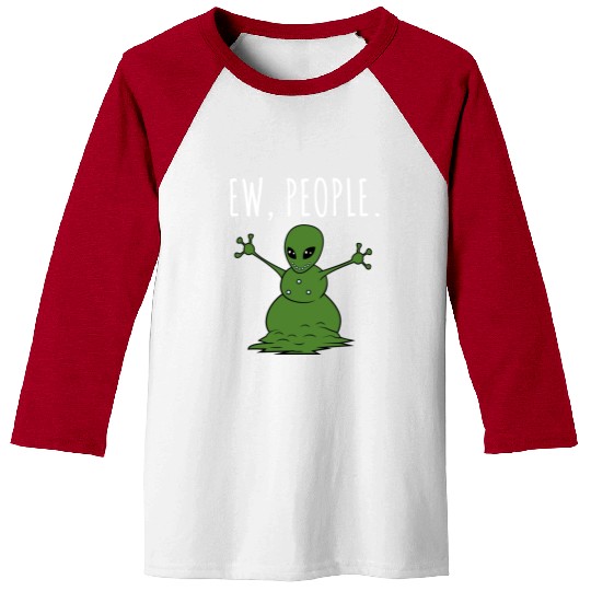 Ew People Alien Snowman Baseball Tees