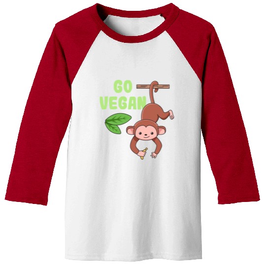 Monkey Design for proud Vegans Baseball Tees