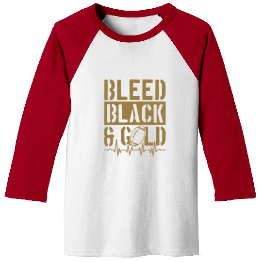 Bleed Black and Gold Group School Football Sports Baseball Tees