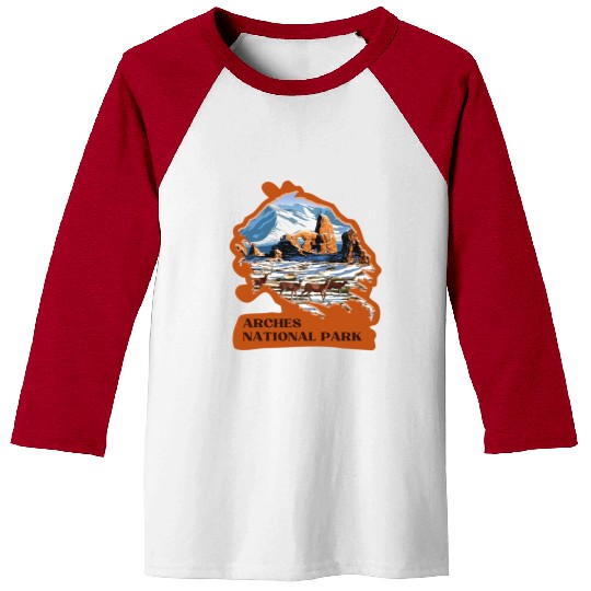 Arches National Park Stickers Baseball Tees