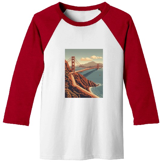 Golden Gate Bridge California Baseball Tees, Golden Gate