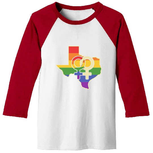 Lesbian Love Texas Design for proud LGBT+ Texans Baseball Tees