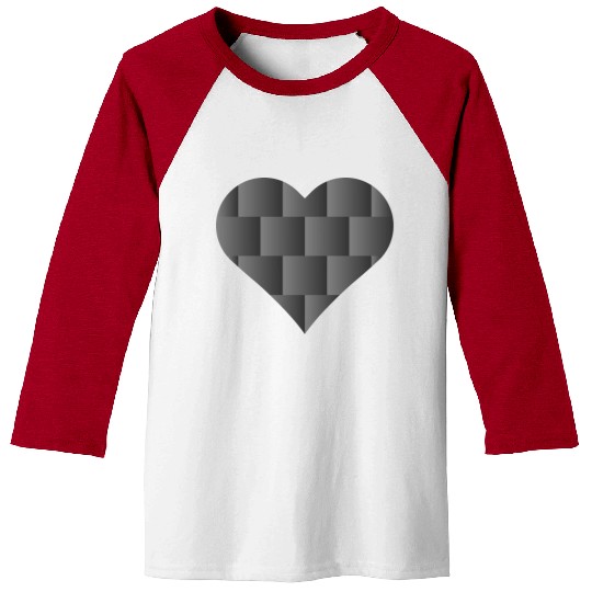 Black Cute Heart Icon Baseball Tees