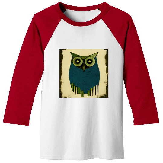 Mod Owl: Woodcut Owl Baseball Tees