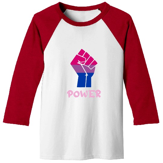 Power Bisexual Pride Fist Design for Equality Baseball Tees
