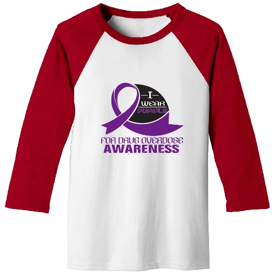 I Wear Purple For Drug Overdose Awareness Baseball Tees