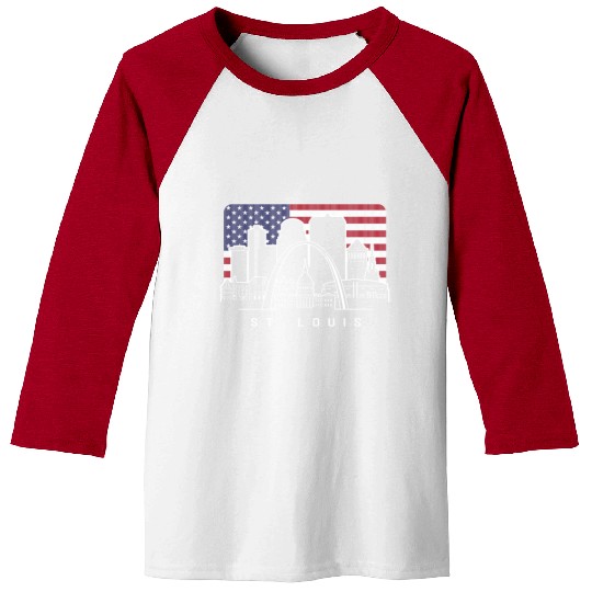 St. Louis Missouri American Flag Baseball Tees