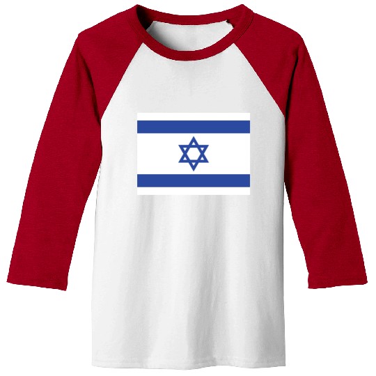 Israeli Flag with Star of David Design Baseball Tees