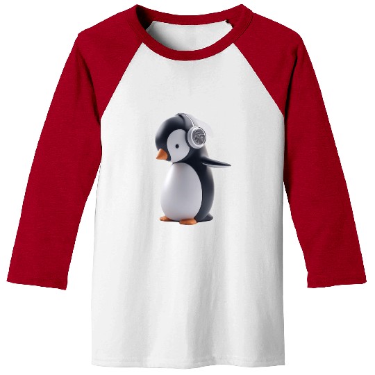 Music Loving Penguin Baseball Tees