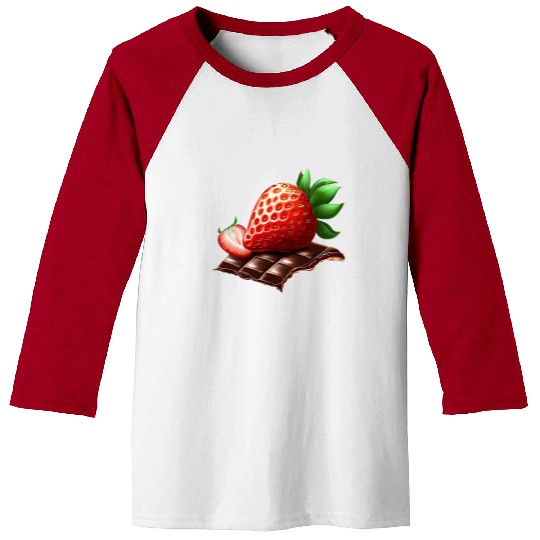Sweet Temptation: Strawberry Meets Dark Chocolate Baseball Tees