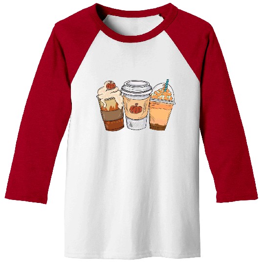 Fall Coffee Drink Thanksgiving Baseball Tees