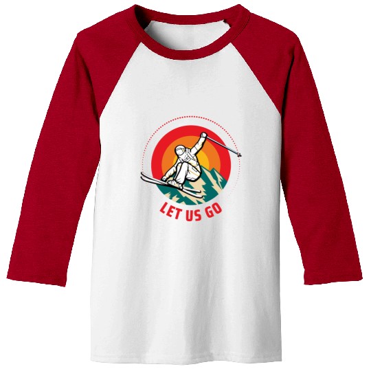 "Winter Wonderland Thrills: Snowboarder's Paradise Baseball Tees