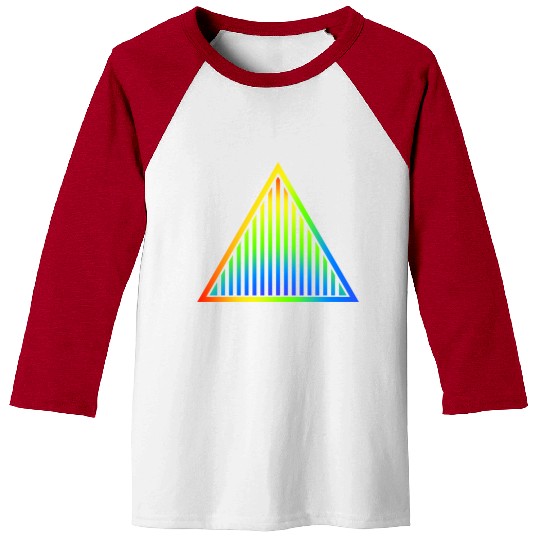 Bright rainbow style triangle Baseball Tees