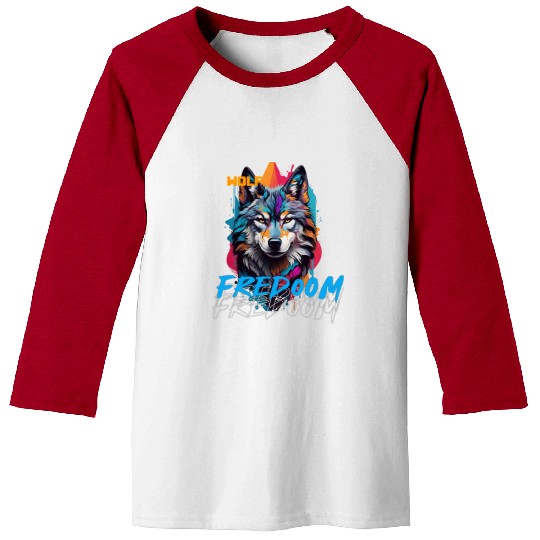 Incredible wolf face street Baseball Tees