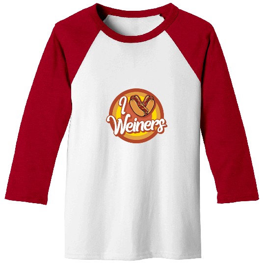 Hotdog Baseball Tees, I Love Weiners Heart Hotdogs Cute