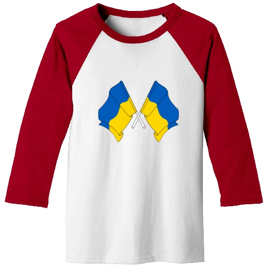 Two flags of Ukraine crossed Baseball Tees