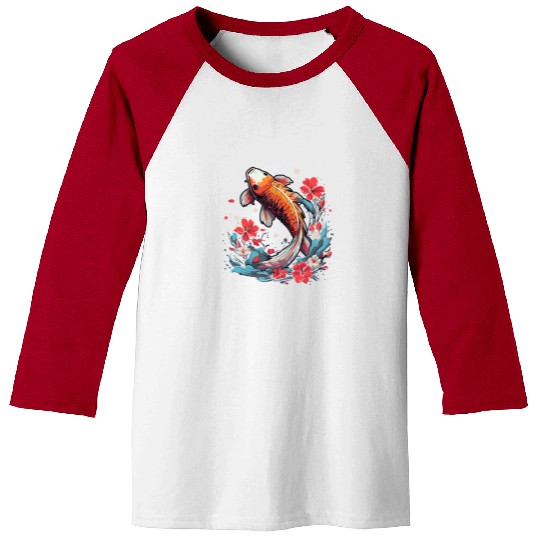 Koi Fish Koi Carp Japanese Koi Garden-Pond Koi Baseball Tees
