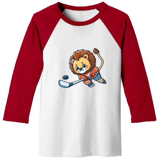 Hockey Lion: The King of the Ice! Baseball Tees