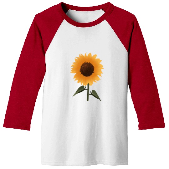 Vibrant Sunflower Botanical Illustration Baseball Tees
