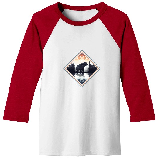 Abstract bear in the mountains Baseball Tees