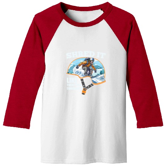 Snowboard Winter Park Shred It Snowboarding Baseball Tees