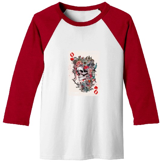 Queen of Hearts Card Game Horror Heart Queen Baseball Tees