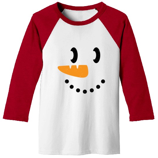 Snow Man Face Baseball Tees