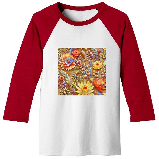 Impressionist Blossoms Tapestry Baseball Tees
