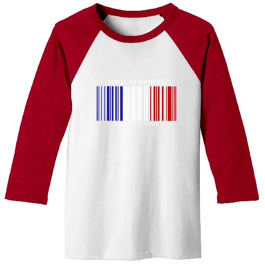 Nantes Barcode France Flag for French People Baseball Tees
