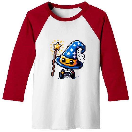 Gamer Wizard 8-Bit Hat with Controller Wand Baseball Tees