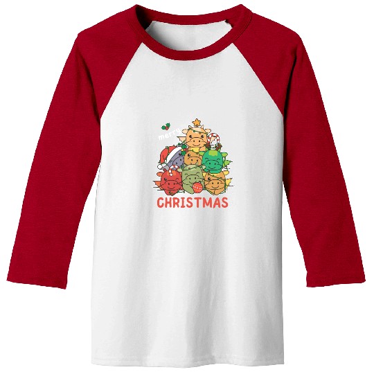 Dragon Christmas Tree Merry Christmas Baseball Tees