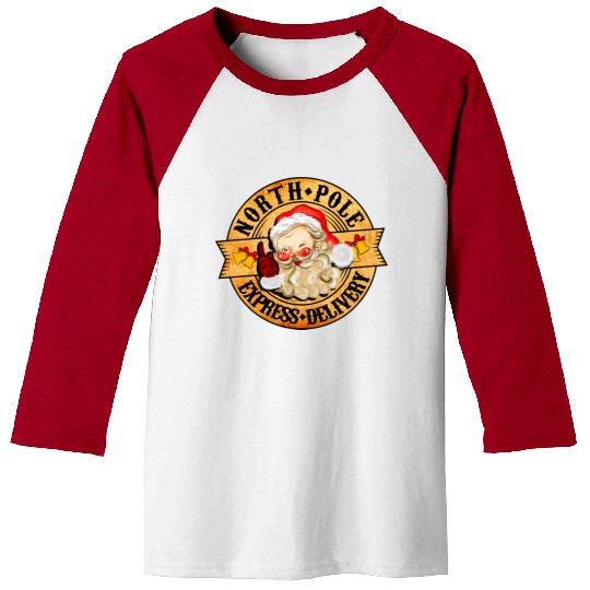 North Pole Express Delivery Baseball Tees