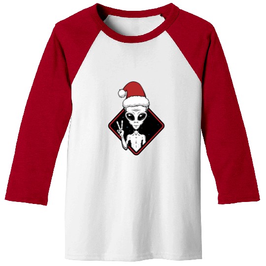 Alien Christmas Peace Baseball Tees