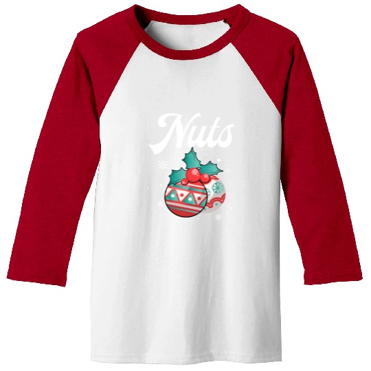 Christmas Nuts Santa Snowflakes Candy Canes Winter Baseball Tees