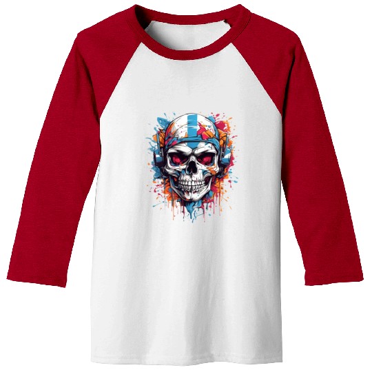 Skull Givin' Raspberry Dk Baseball Tees
