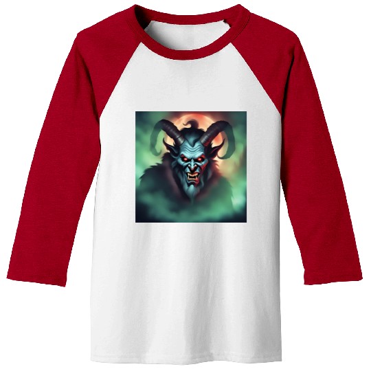 Krampus in Green Fog Baseball Tees